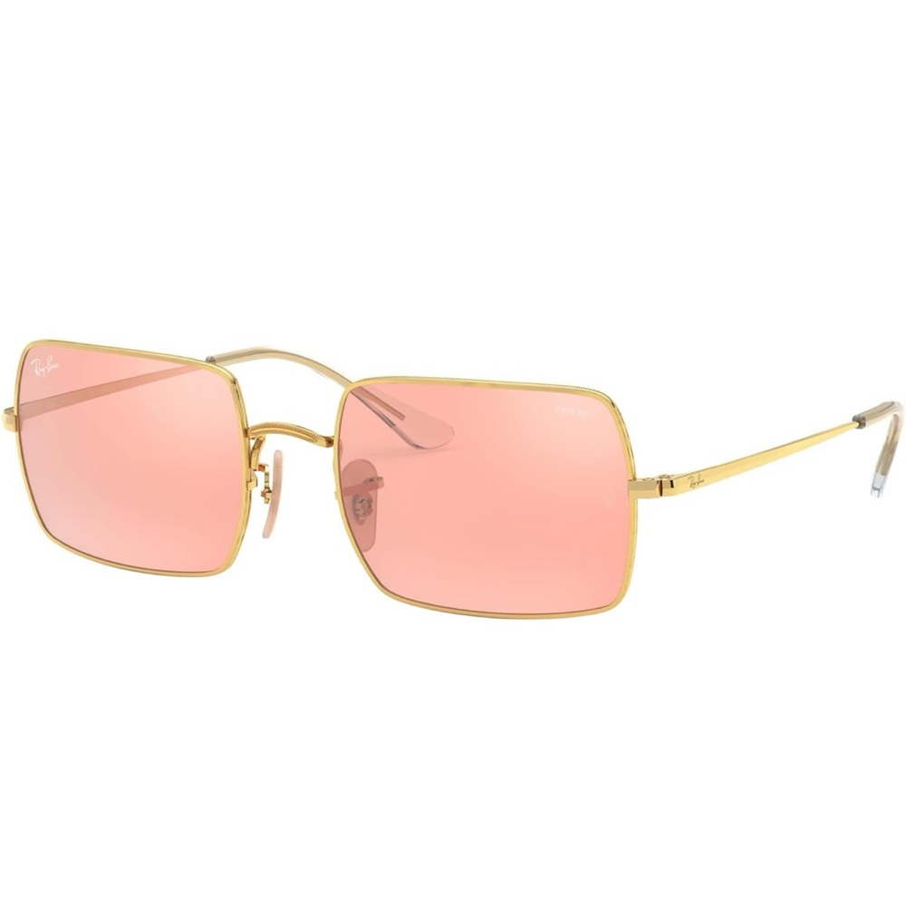 Ray-Ban Gold and Pink Square Sunglasses
